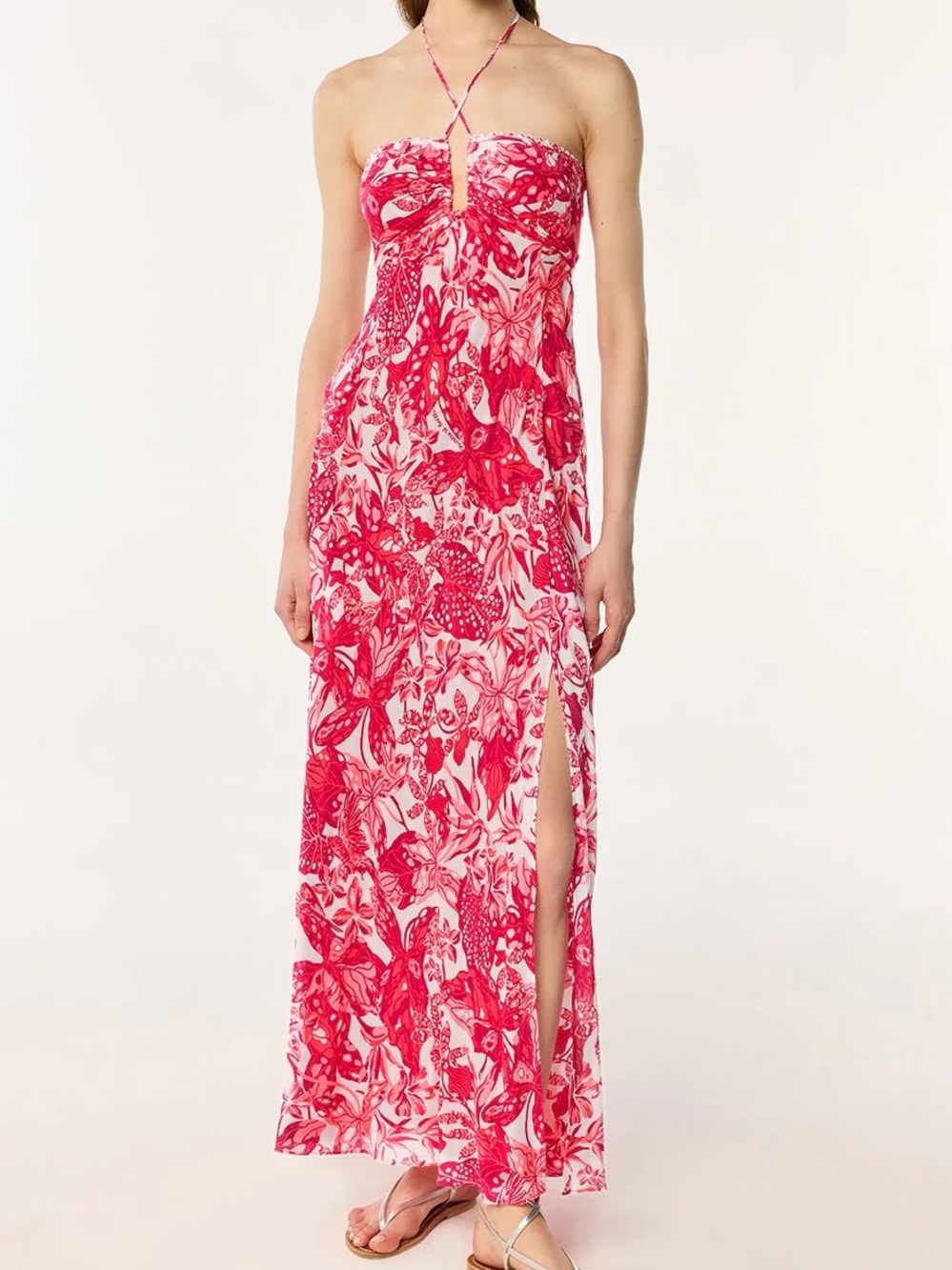 NWT Poupette St. Barth Pink Jengel Carla Maxi Dress M